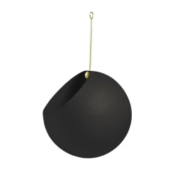 AYTM Møbel Og Interiør > Globe blomsterkrukke, hængende, Ø 17 cm, sort, aluminium