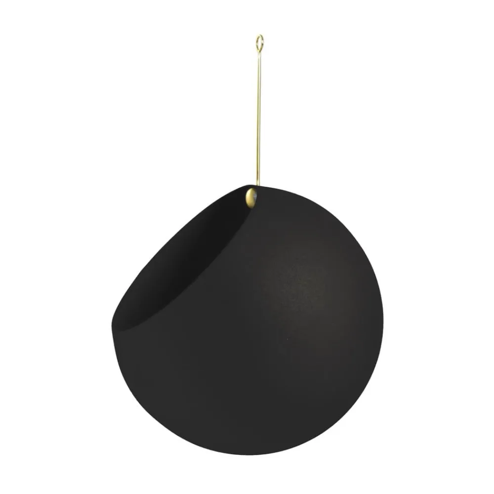 AYTM Møbel Og Interiør > Globe blomsterkrukke, hængende, Ø 21 cm, sort, aluminium