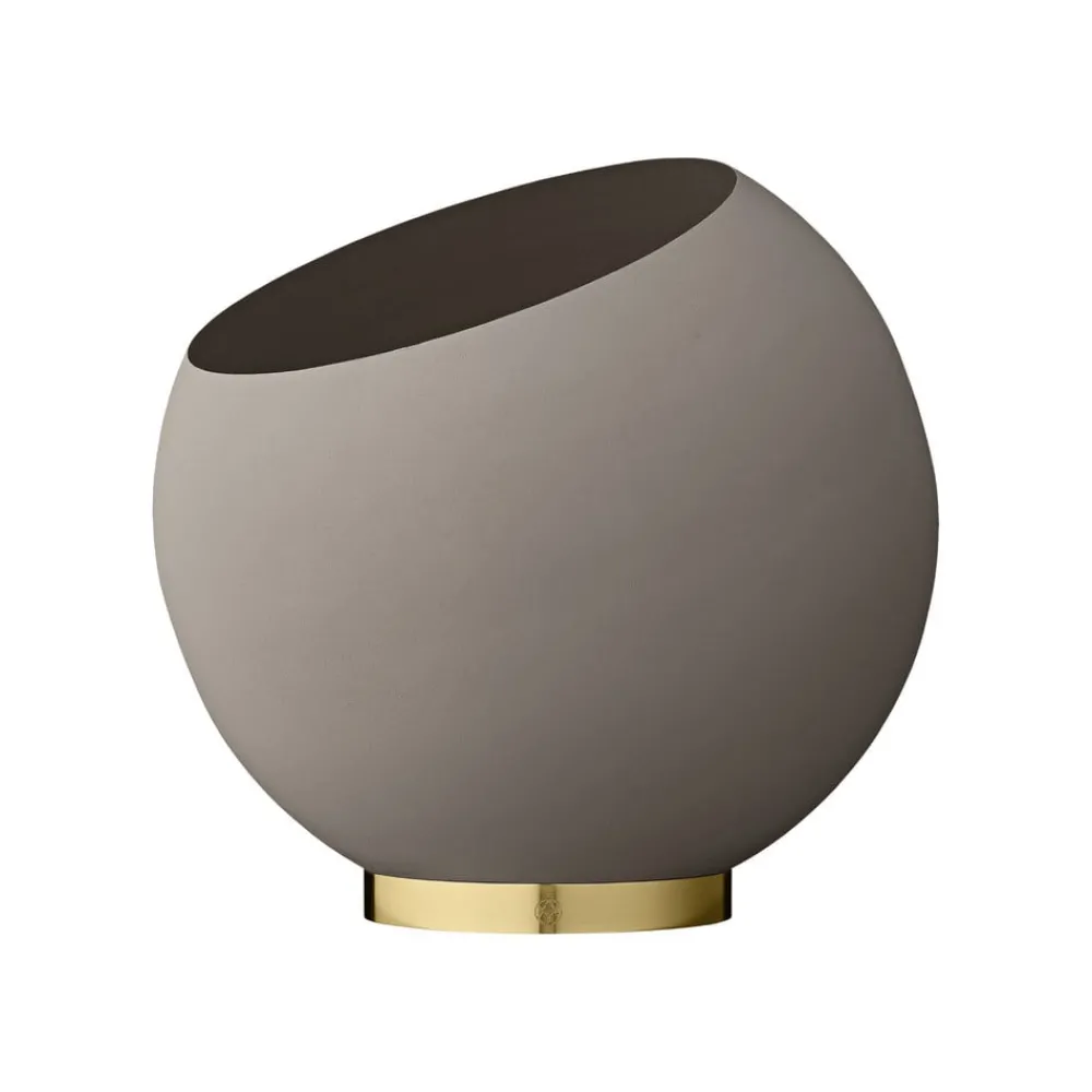 Møbel Og Interiør ^ AYTM Globe urtepotte, Ø 37 cm, gråbrun, aluminium, stål