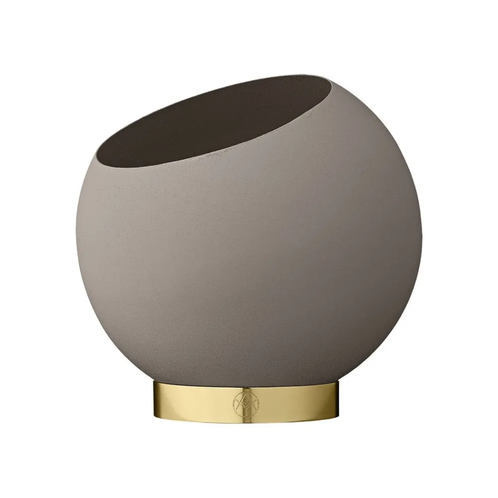 Møbel Og Interiør ^ AYTM Globe urtepotte, Ø 17 cm, gråbrun, aluminium, stål