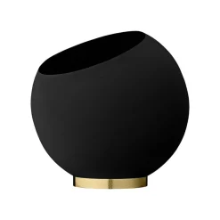 AYTM Møbel Og Interiør > Globe urtepotte, Ø 37 cm, sort, aluminium, stål