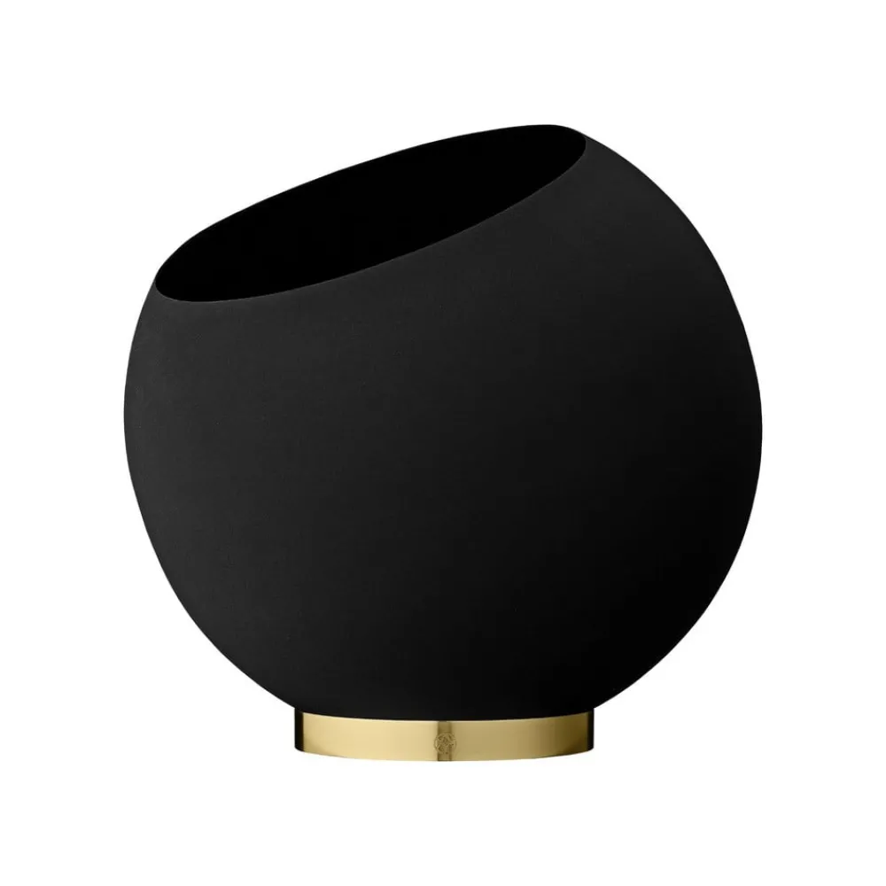 AYTM Møbel Og Interiør > Globe urtepotte, Ø 37 cm, sort, aluminium, stål