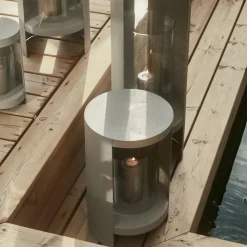 AYTM Møbel Og Interiør > Ora lygte, gråbrun, højde 28,2 cm, glas, aluminium