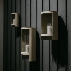AYTM Møbel Og Interiør > Ora lygte, gråbrun, højde 28,2 cm, glas, aluminium