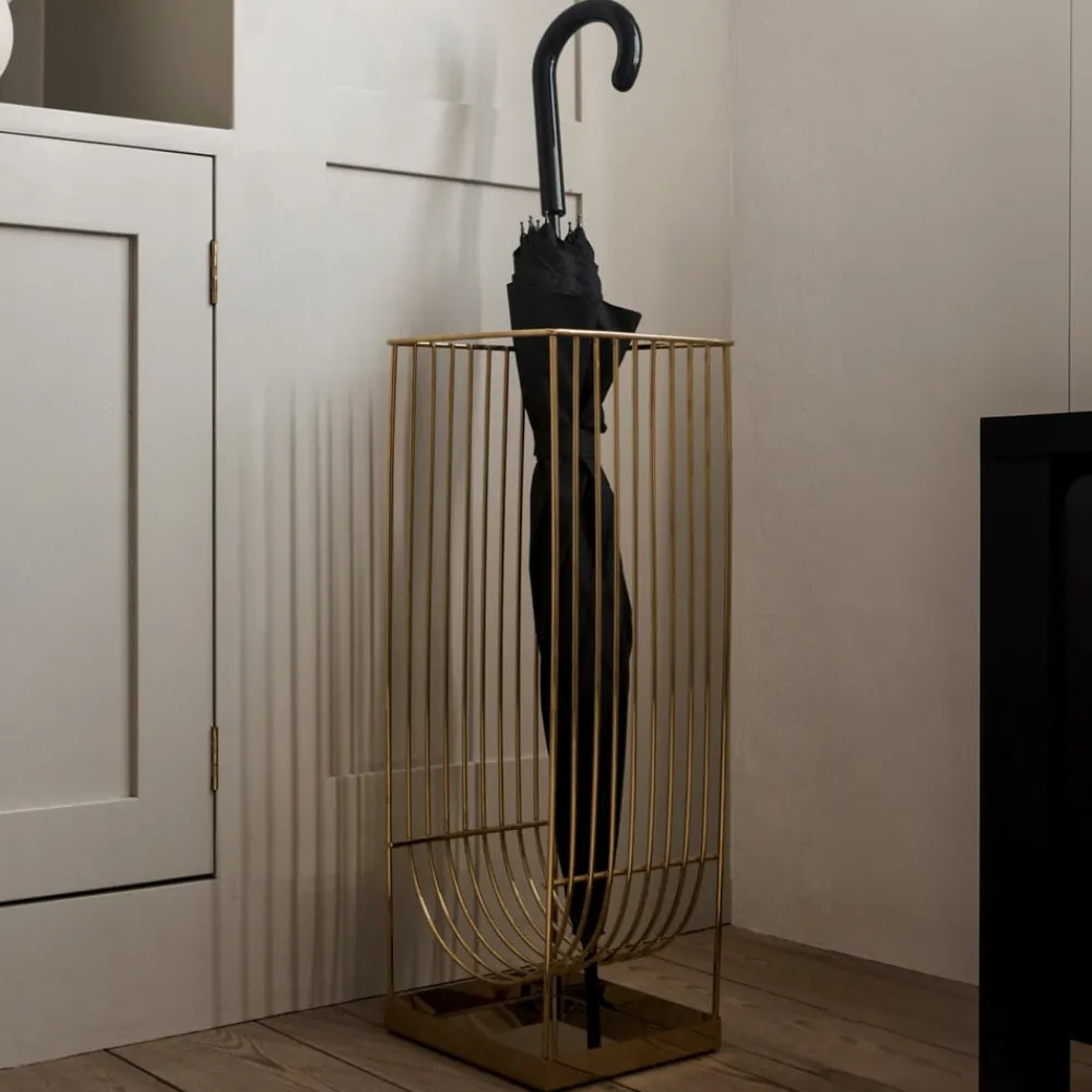 AYTM Møbel Og Interiør > -paraplyholder Curva, guldfarvet, højde 56 cm, stål