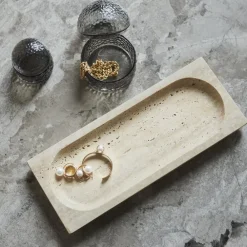 AYTM Møbel Og Interiør > Regina skål, længde 40 cm, bredde 16 cm, travertin