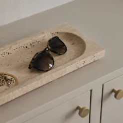 AYTM Møbel Og Interiør > Regina skål, længde 40 cm, bredde 16 cm, travertin