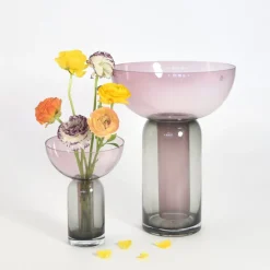AYTM Møbel Og Interiør > Vase Torus, pink, Ø 25 cm, højde 33 cm, glas
