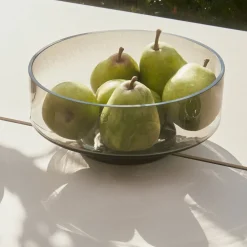 AYTM Møbel Og Interiør > Volvi skål, røgfarvet grå, Ø 25 cm, glas, base, marmor