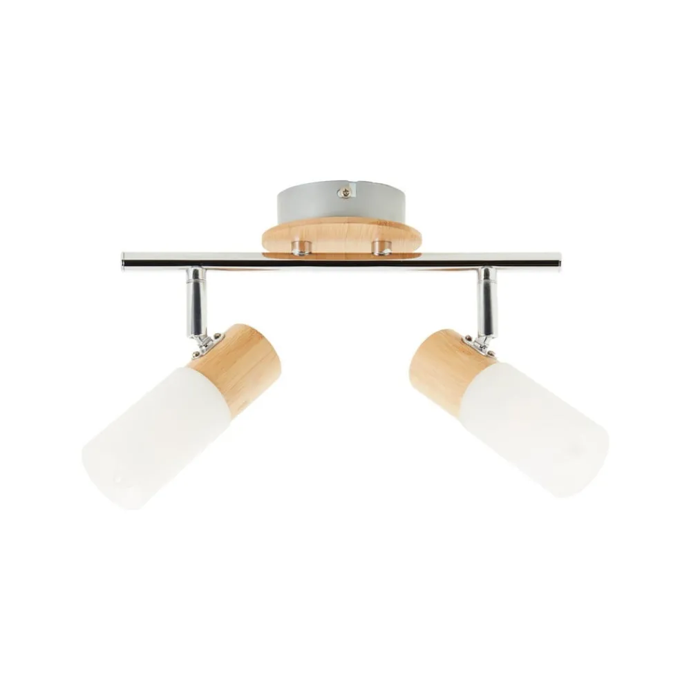 Brilliant Loftlamper > Babsan loftspot, længde 27,5 cm, lyst træ, 2 lyskilder.