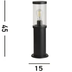 Searchlight Sokkellamper > Bakerloo sokkellampe, IP44, sort, højde 45 cm, metal