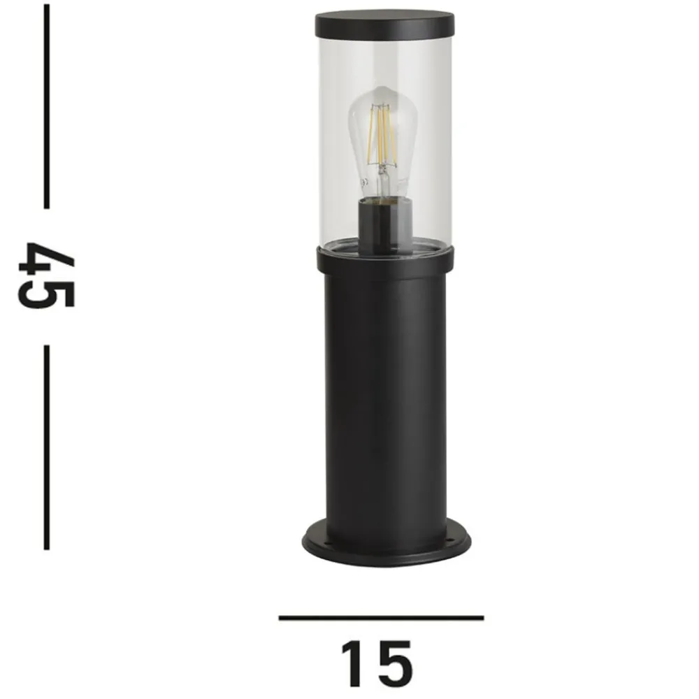 Searchlight Sokkellamper > Bakerloo sokkellampe, IP44, sort, højde 45 cm, metal