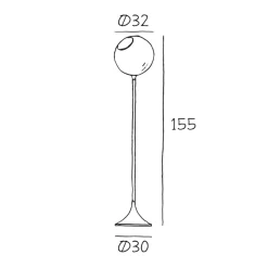 Gulvlamper ^ DESIGN BY US Ballroom gulvlampe, hvid, glas, mundblæst, dæmpbar