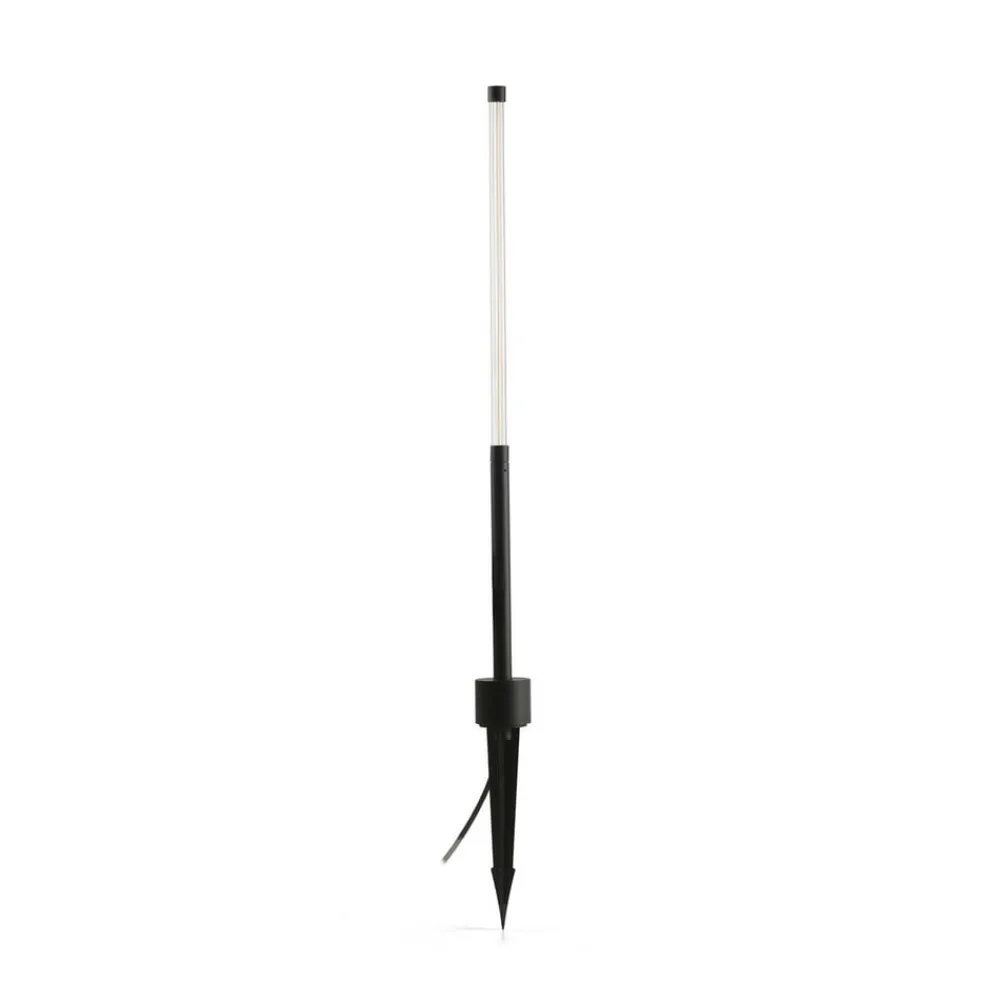 FARO BARCELONA Udendørs Spot > Bambou 1068 LED lampe med jordspyd, sort, aluminium/glas, højde 80 cm