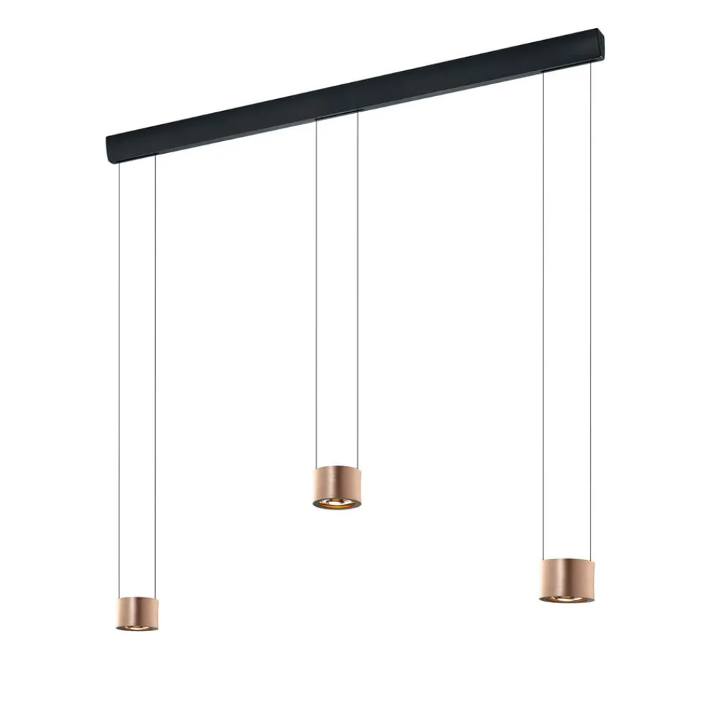Pendellamper ^ BANKAMP Impulse LED-hængelampe 3 lyskilde roséguld