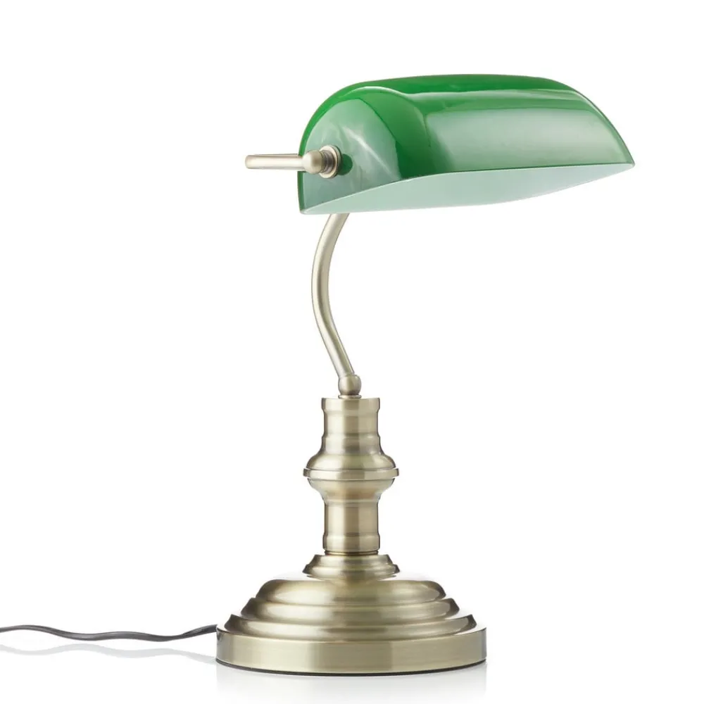 Arbejdsrum/Kontor ^ Markslöjd Bankers klassisk bordlampe 42 cm grøn