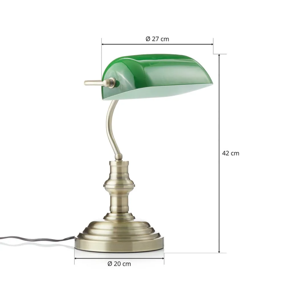 Arbejdsrum/Kontor ^ Markslöjd Bankers klassisk bordlampe 42 cm grøn