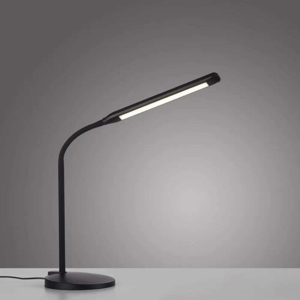 JUST LIGHT. GmbH Arbejdsrum/Kontor|Bordlamper > BARE LYS. Elly LED-bordlampe, ABS, CCT, dæmpbar sort