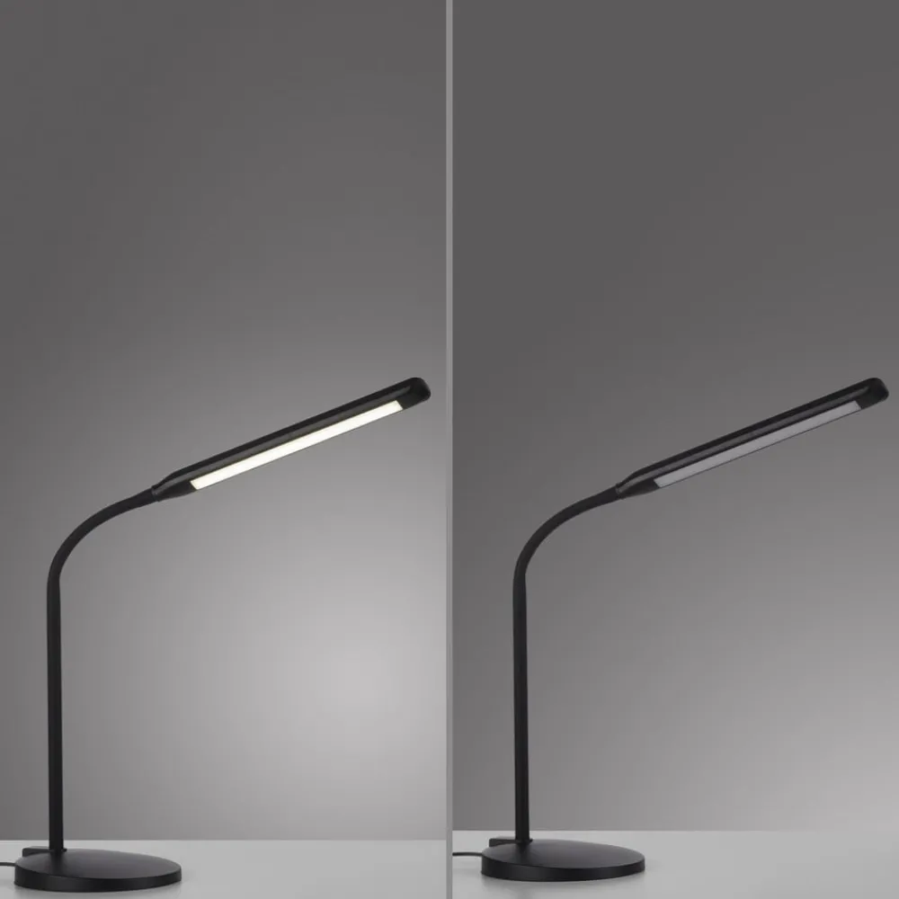 JUST LIGHT. GmbH Arbejdsrum/Kontor|Bordlamper > BARE LYS. Elly LED-bordlampe, ABS, CCT, dæmpbar sort