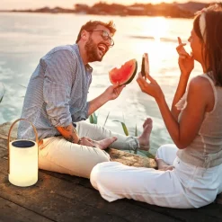 Dekorationsbelysning|Solcellelamper ^ FH Lighting Bari LED-bordlampe, solcelle, RGB-farveskift