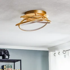 Loftlamper ^ Globo Barna - en gylden designet LED loftlampe