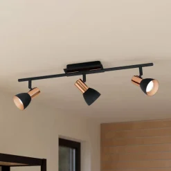 EGLO Loftlamper|Loftlamper > Barnham LED loftspot, længde 58,5 cm, sort/kobber