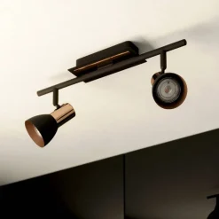 EGLO Loftlamper|Spotlights > Barnham LED loftspot, længde 39,5 cm, sort/kobber