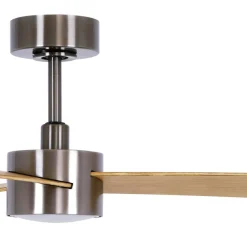 Loftventilatorer ^ Beacon Lighting Beacon loftsventilatorlampe Climate IV nikkel/teak lydløs