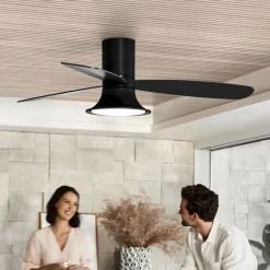 Beacon Lighting Loftventilatorer > Beacon loftventilator med lys Flusso sort 132cm støjsvag