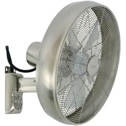 Loftventilatorer ^ Beacon Lighting Beacon vægventilator Breeze kromfarvet/klar Ø 41 cm støjsvag