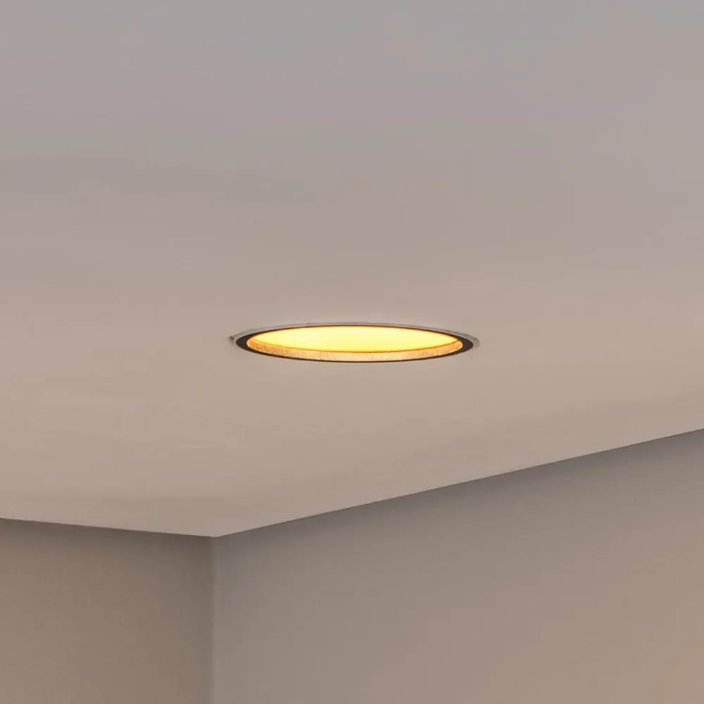 Indbygningsspots ^ BEGA LED indbygget loftspot Studio Line, sort/messing, aluminium