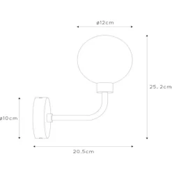 Gang|Væg- Og Spejllamper ^ Lucide Berend væglampe af glas, højde 25,2 cm