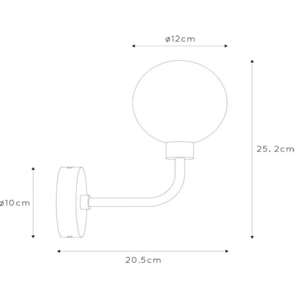 Gang|Væg- Og Spejllamper ^ Lucide Berend væglampe af glas, højde 25,2 cm