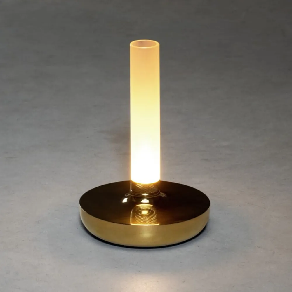 Dekorationsbelysning|Terrassebelysning ^ Konstsmide Biarritz LED-bordlampe, IP54, batteri, CCT, guld
