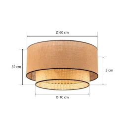 Duolla Loftlamper > Big Boho loftlampe, rattan, beige/sort