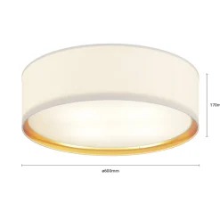 TK Lighting Loftlamper > Bilbao loftslampe, hvid/guld, Ø 60 cm