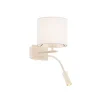 Argon Væglamper|Væglamper > Bilo væglampe, beige, tekstil, 2 lyskilder, læselampe