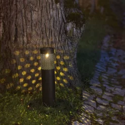 STAR TRADING Solcellelamper|Sokkellamper > Blace LED-solcellelampe i sort, 39 cm høj