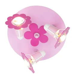 Elobra Loftlamper > Blomst loftlampe, rosa, rund, 3 lyskilder