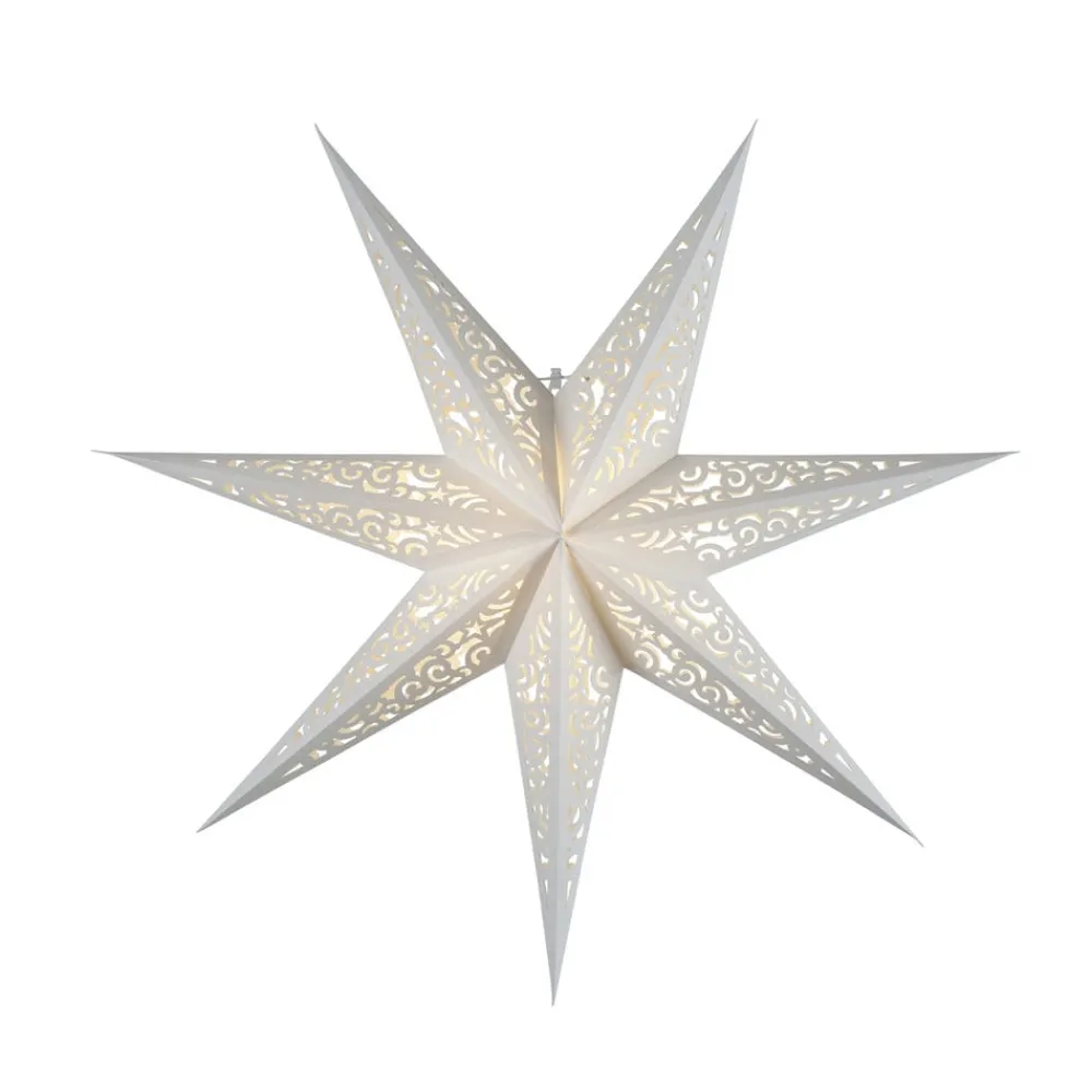 STAR TRADING Dekorationsbelysning|Julepynt > Blondepapirstjerne uden lys, Ø 80 cm, hvid