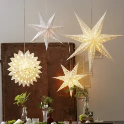 STAR TRADING Dekorationsbelysning|Julepynt > Blondepapirstjerne uden lys, Ø 80 cm, hvid