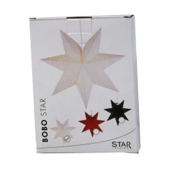 Dekorationsbelysning|Julepynt ^ STAR TRADING Bobo papirstjerne, 7-takket, hvid, Ø 34 cm