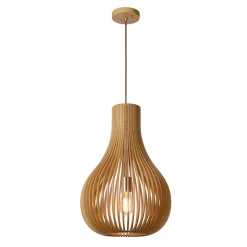 Pendellamper|Pendellamper ^ Lucide Bodo pendellampe, lyst træ