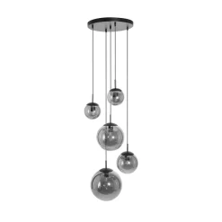 Steinhauer Pendellamper > Bollique hængelampe, røgfarvet grå/sort, glas, 5 lyskilder