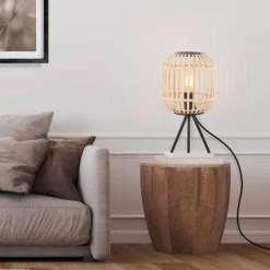 EGLO Bordlamper > Bordesley bordlampe med træskærm