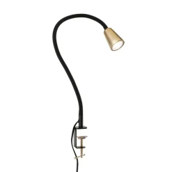 Arbejdsrum/Kontor ^ ORION Bordlampe Dotty, messingfarvet, højde 65 cm, klemme, GU10