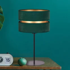 Duolla Bordlamper > Bordlampe Duo, grøn/guld, højde 50 cm