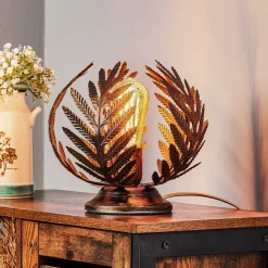 Bordlamper ^ ONLI Bordlampe Felce som bregne i bronze, højde 24 cm