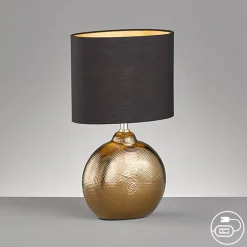 Bordlamper ^ FISCHER & HONSEL Bordlampe Foro, bronze/sort, højde 39 cm