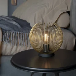 EGLO Bordlamper > Bordlampe fra Venezuela, skærm af gyldne stænger